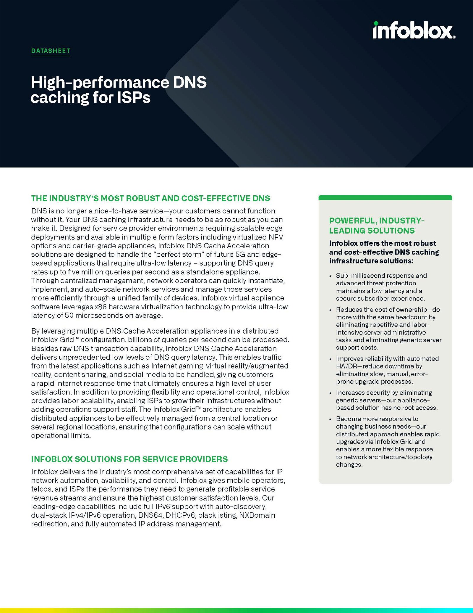 High Performance DNS Caching For ISPs