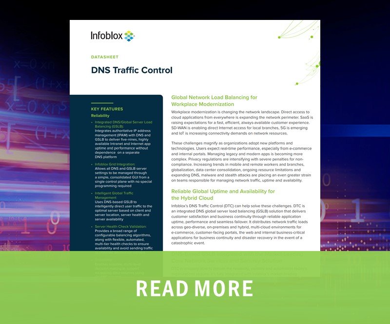 Infoblox DNS Traffic Control (DTC) Solution